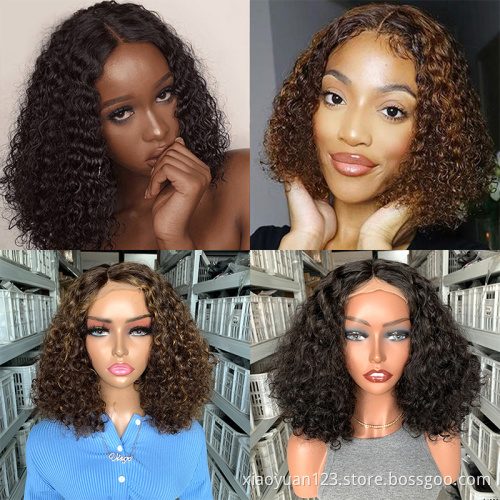 Cheap Short Bob Transparent Hd Lace Human Hair Wig 8-14inch Mink Brazilian Hair Wig 4x4 Closure Short Bob Wigs For Black Women